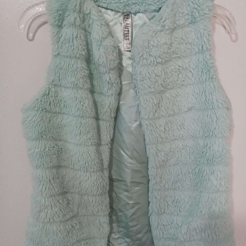 youth beauties light blue vest size medium, color light blue